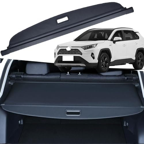 CQNYFDC Auto Laderaumabdeckung Kofferraum für Toyota RAV4 2019-2021 2022 2023 2024, Einziehbare Cargo Cover Rollo Kofferraum Schutz Abdeckung Zubehör