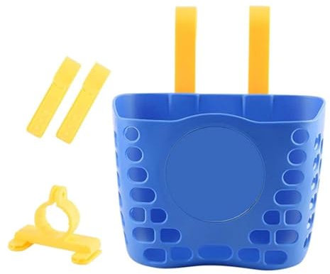 Fahrradkorb, Kinderradkorb, süße ausgehöhlte Kinder Fahrrad Fahrrad vorne Plastikkorb Kinder Fahrradkorb für Mädchen & Jungenbike, 19x13x14,5 cm, Kinderbike -Accessoires, Dunkelblau