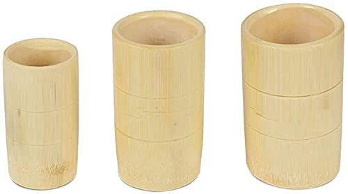 RSmyGs Set di coppette per Terapia del Vuoto in bambù, Dispositivo di coppettazione per Vita, Schiena, Collo e Altre Parti