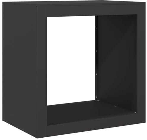 vidaXL Brennholzregal, Kaminholzregal mit Stauraum, Holzregal Holzlager für Brennholz, Außen Feuerholzregal Kaminholzständer, Schwarz Stahl