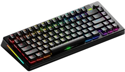 Glorious Gaming GMMK 3 Pro trådlöst mekaniskt tangentbord, Bluetooth Och 2,4 GHz, utbytbara MX-brytare, modulärt aluminiumhölje Och packningssystem, doubleshot-tangenter, 75% TKL, USA QWERTY - Svart