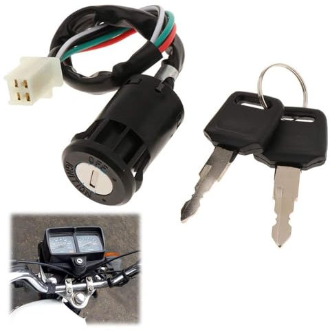 Interruptor con Llave, Llave contacto Moto, Interruptor de Encendido con Llave, Interruptor de Encendido con Llave de 2 Cables Bloqueo de Llaves de Bloqueo Universal para Scooter Eléctrico ATV