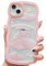 ECZOIL Compatible for iPhone 14 Plus/15 Plus Case, Cute Cartoon Pink Bear Kawaii Design, Soft TPU Wave Transparent Phone Case for Women Girl-Pink