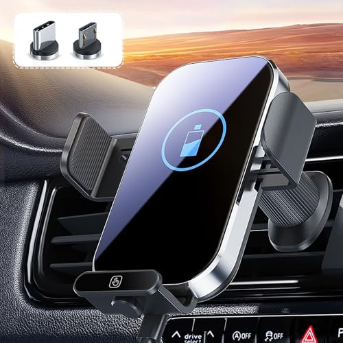 Wireless Car Charger for All Smartphones, Auto-Clamping 15W Qi Fast Charging Wireless Car Charger, Air Vent Car Phone Mount for iPhone16/15/14/13/12/11 etc