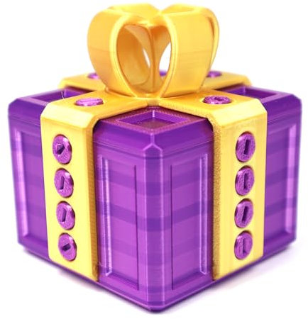 DUOCIYUAN Nervige Geschenkbox,3D-Gedruckte Geschenk Box mit Schrauben Gag Witz Spielzeug Annoying Gift Rätselbox Überraschungsgeschenkbox für Büroschreibtisch-Deko Oder zur Heimdekoration (Violett)