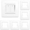 Single Light Switch Surround 6PCS Finger Plates Panel Socket Square Shape Light Switchs Sticker Cover Wall Protector Decorate for Home, Living Room, Office, White