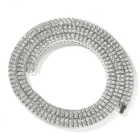 Daesar Halskette Herren 50-75CM ohne Anhänger, Tennis Kette 8MM mit Zirkonia Gold Silber Kette Edelstahl Partnerkette Personalisiert