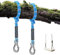 ClcIosis 2 Stück Gesamtlänge 120cm Seil mit Karabiner Schaukel Befestigung Baum, Seil Schaukel, Schaukelseile Blau für Outdoor Baum Hängesessel und Hängematten