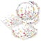 LaVenty fleur assiette anniversaire 52pcs fleur party vaisselle kit vaisselles anniversaire assiette dîner papier tasse serviette réutilisable couverts party fête decoration