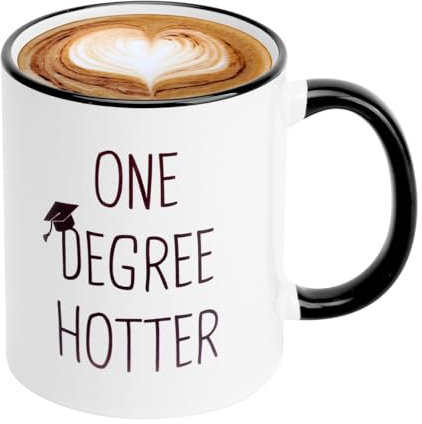 APOMOONS Tasse de Décoration de Diplômé du Maître,Mug de Graduation,Tasse Cadeau de Diplômés du Maître,Mug Chapeau de Graduation,pour Cadeau de Diplômé, Usage Quotidien