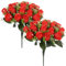NASSMOSSE 2 Bundles Flores de Cementerio para Grave 24 Cabezas Flores de la Tumba 15.8 '' Realista Rose Falsa al Aire Libre Artificial para Decoraciones Rojo