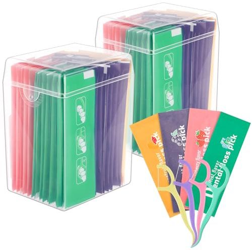 100pcs Dental Floss Picks for Travel - Individually Wrapped Oral Care Flossers for Adults Teeth Cleaning, Floss Singles Bag- Travel Hotel Restaurant Office Car Dental Floss
