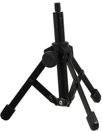 ANDRESLAD Adjustable Desktop Microphone Holder Tripod Stand Bracket with Strong Support for Broadcast Meetings Lectures and Online Chat Black Mic Stand for Conference and Podcast Use