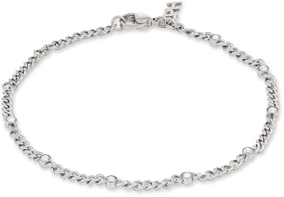 Copenhagen STUDIOS Armband Glittery - Damenarmband aus poliertem Edelstahl mit funkelnden Strasssteinen - verstellbare Länge - wasserfest