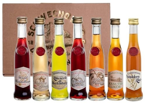 Alkohol Präsent  Kleine Liköre  - zum verschenken - Geschenkset/Schnapsgeschenk - Liköre aus der Schwechower Brennerei - kleine Flaschen - Gastgeschenk (1229) - Nr.: 11795