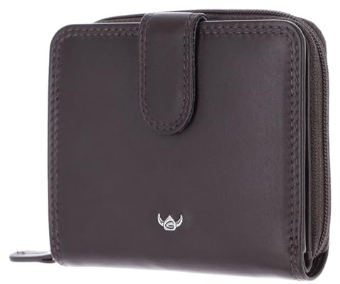 Golden Head Leder Geldbörse Polo RFID Protect Minibörse mit Riegel 1006 Dunkelbraun
