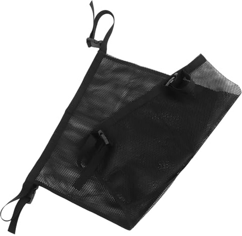HOMSFOU Porte-bouteilles D’oxygène Réglable Double pour Fauteuil Roulant, Sacoche de Rangement Portable en Filet Noir, Compatible Bouteilles D’oxygène, Accessoire Fauteuil Roulant