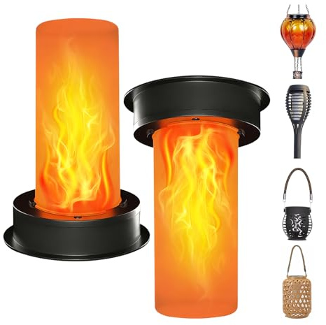 2 Stück Ersatzteile für Solarleuchten Top, Solar Glühbirne Flammen, Ersatz Zubehör für Außen Garten Lampe, Heißluftballon Lampe Gartenleuchte Laterne, Solarbatteriekasten 600mAh 12 cm Hoch (7cm x 2)