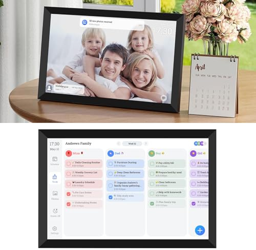 Eminchu 10,1 Zoll Intelligenter Digitaler Kalender, Digitaler Planer mit HD-Touchscreen für Familienarbeitstabelle, Essensplaner, To-Do-Liste