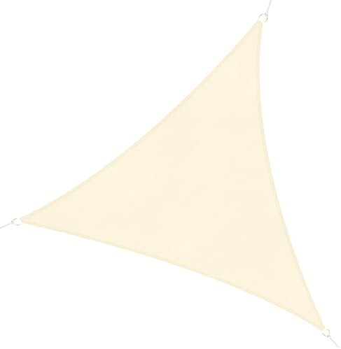 Outsunny Voile d'ombrage Triangulaire Grande Taille 3 x 3 x 3 m polyéthylène Haute densité résistant aux UV Coloris crème