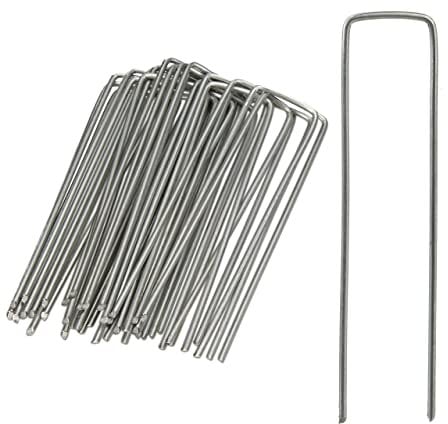 Relaxdays 500er Set Bodenanker, Rostbeständig, Angeschrägte Enden, Zum Einschlagen, 15 cm lang, Verzinkter Stahl, Erdanker, Silber