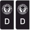 MG346 / 2X Aufkleber Nummernschild Deutschland EU Sticker Diesel Euro Norm E3 E4 E5 E6 Black D Feinstaub V8 Outlaw Tuning