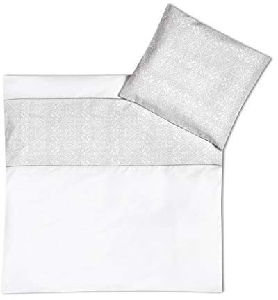 Babybettwäsche 100x 135 Bettwäsche Romantik weiß grau Julius Zöllner