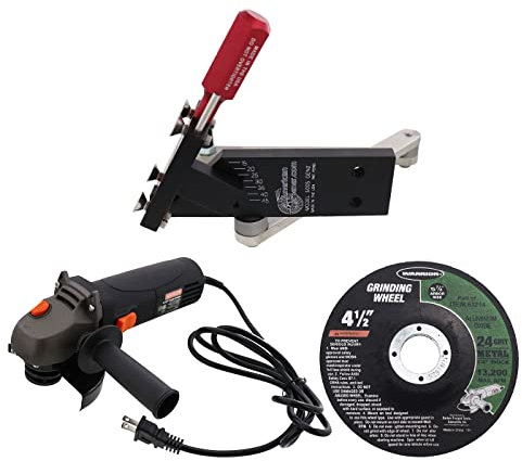 All American Sharpener Model 5005 Adjustable Lawn Mower Blade Sharpener with Angle Grinder and Wheel