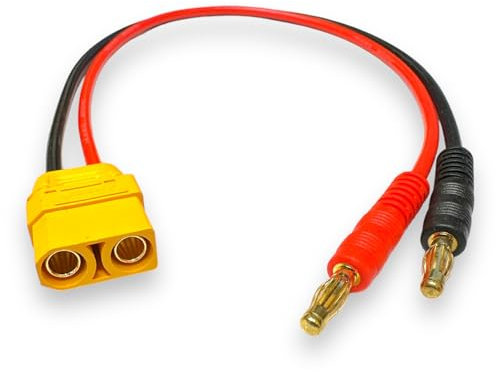 VUNIVERSUM Premium Lipo Akku Ladekabel 2X 4mm Bananenstecker auf XT90 Female 2Pin Buchse 30cm 14AWG Hochstrom RC Modellbau Kabel