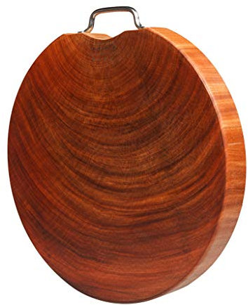 DSISI Planche à Découper, Bois Entier Rond avec Poignée Planche à Découper de Cuisine, Fait à La Main, Santé Non Peinte, Adapté à La Coupe de Légumes/Fruits/Viande, Cadeaux pour La Famille