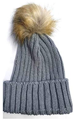 Mr. Gadget Solution® Winter Women's Hat with Pom Pom Beanies Hat- Grey