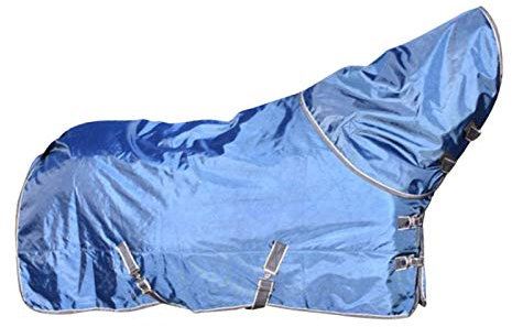 Tubayia Wasserdicht Pferdedecke Winterdecke Outdoordecke Weiche Winter Pferd Decke (Blau 145cm)