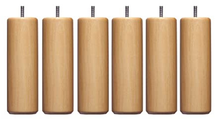 Someo 6 Pieds cylindriques Bois Naturel 15 cm