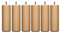 Someo 6 Pieds cylindriques Bois Naturel 15 cm