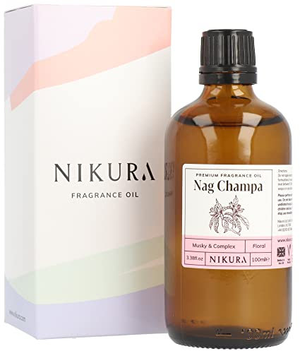 Nag Champa Fragrance Oil - 100ml | for Gifts, Diffusers, Candle Making, Soap Making | Great for use in Bath Bombs, Perfume Oil, Perfume Scents | Vegan & UK Made