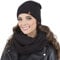VIVISENCE Trendiger Damen Winter Set Aus Mütze Und Loop-Schal Mit Wärmendem Garn Und Antistatischen Eigenschaften Perfekte Passform Für Kalte Wintertage Bequem Und Stilvoll, Schwarz,Einheitsgröße