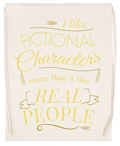 Luxogo I Like Fictional Characters More Than Real People Beige Turnbeutel Unisex Drawstring Beige Gym Bag Unisex