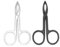 Motanar Lot de 2 pinces à épiler à bout droit en forme de ciseaux pour enlever les poils du visage et les sourcils (argent et noir)