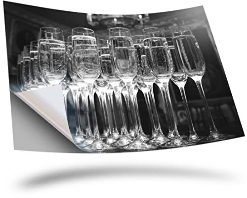 1 x Vinyl Sticker A2 Rectangle Shape 42x60cm - BW - Champagne Glass Celebration Art Print Decal Laptop Tablet Luggage Car Wall Fridge Door Sticker #38466