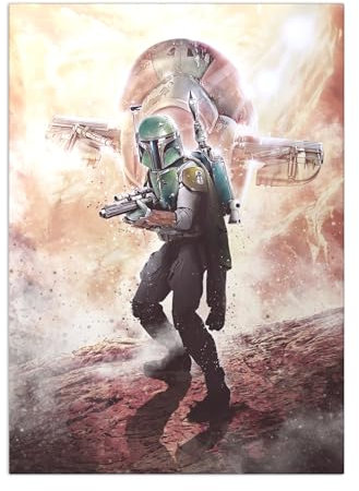 Displate Offiziell Star Wars MetallPoster Magnetische Befestigung Inklusive Lizenziert Bilder Hochwertiges Poster Star Wars - Iconic Vehicles - Boba Fett Vehicle Poster 45 cm x 32 cm
