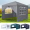 YRHome Pavillon Faltbar Pop Up Faltpavillon Pavillon 3x3m Wasserdicht Winterfest Stabil UV-Schutz Gartenpavillon mit 4 Seitenteilen und Fenstern Gartenzelt Partyzelt Höhe bis 2.6m, Grau