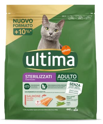 Ultima Sterilisiertes Katzenfutter für Erwachsene mit Lachs, 440 g
