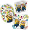 Set Compleanno dei Minions fino a 8 persone, Kit Festa Decorazioni Addobbi da Tavola Stoviglie Minion Cattivissimo Me per Party Anniversario Halloween Bambino 8 piatti, 8 bicchieri, 20 tovaglioli