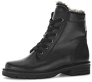 Gabor Damen Schnürstiefeletten, Frauen Stiefeletten,Wechselfußbett,Best Fitting,Lammfell,Stiefel,Bootee,schwarz (schwarz),37 EU / 4 UK