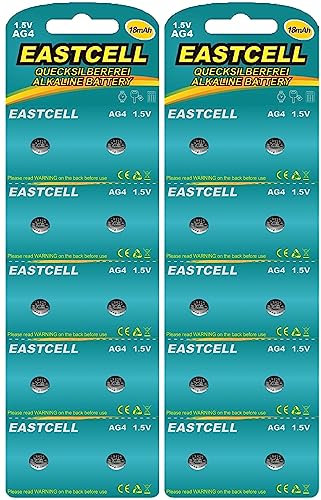20 Knopfzellen AG4 SR626SW Uhrenbatterie, 377 Batterien SR 626SW V377 1,5V LR626 EINWEG