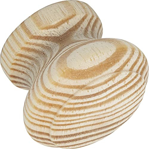 ALLES IM GRIFF Knauf für Schrank Horno ø35 mm - Möbelknopf aus Holz, Tiefe 28mm - Türknauf, Fichte roh