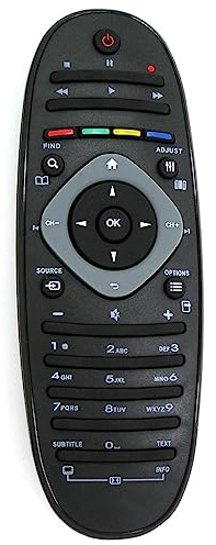 Ersatz Fernbedienung passend für Philips TV | 42PFL5405H/60 42PFL7406H/12 42PFL7406K/02 42PFL7456H/12 42PFL7456K/02 42PFL7486K/02