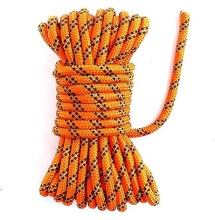 750lb Paracord Rope, 32ft 100% Nylon Mil Spec Paracord, 1/3 Thick Reflective Survival Rope for Clothsline Camping Hiking Military Gear Emergency Orange