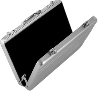Porte-cartes de visite fin multicolore en aluminium pour homme et femme, étui professionnel en métal et mini valise, Argenté., 9.6 cm x 6.5 cm x 1.6 cm, Minimaliste