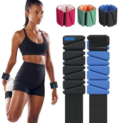 SPORTBIT Handgelenkgewichte, Knöchelgewichte für Frauen – Set aus 2 (jeweils 0,5 kg)– Verstellbare Bein & Armgewichte für Gehen, Laufen, Yoga, Pilates